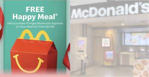 Featured image for (EXPIRED) McDonald’s S’pore: Free Happy Meal® with purchase of Angus Mushroom Supreme 2x Value Meal on 9 Dec 2021