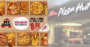 Featured image for Pizza Hut S’pore: Pair a pizza and 2 sides for $8.90 (U.P. $21.80) for takeaway and delivery orders (From 8 Dec 2021)