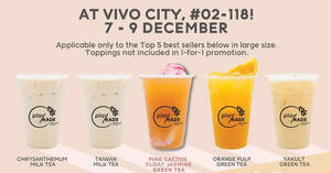 Featured image for Playmade: 1-for-1 top five best seller drinks at VivoCity till 11 Dec 2021
