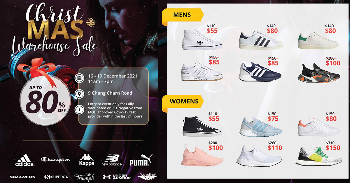 Featured image for Redhill LINK outlet store warehouse sale from 16 - 19 Dec has up to 80% off Adidas, Puma, Skechers, Superga and more
