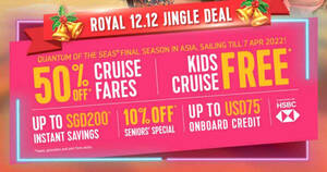 Featured image for Royal Caribbean 12.12 sale offers cruises from S$299 after discounts (From 9 Dec 2021)