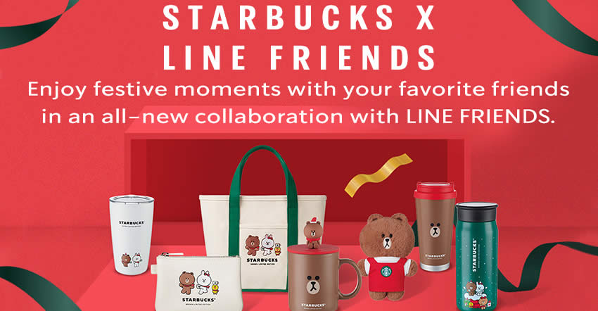 Featured image for Starbucks x Line Friends collection will be available at S'pore stores from 9 Dec 2021