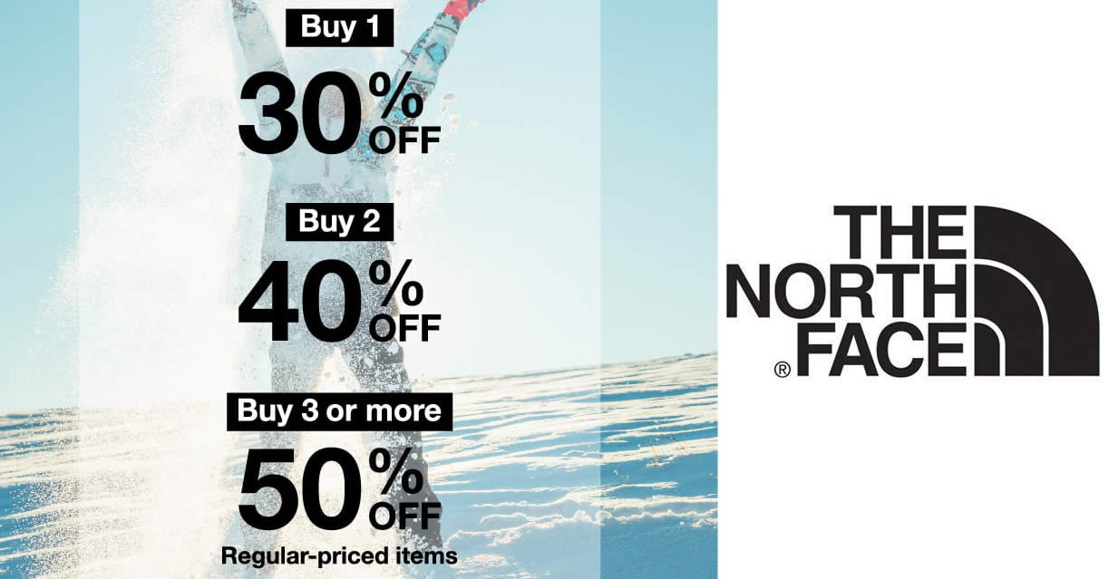 Featured image for The North Face is offering storewide 30% - 50% off at all stores till 30 Dec 2021