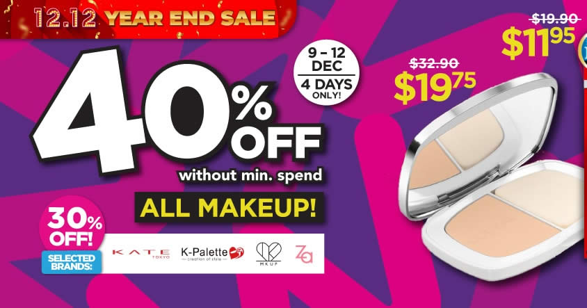 Featured image for Watsons 4-DAYS ONLY: 40% off all makeup - no min spend! Valid till 12 Dec 2021