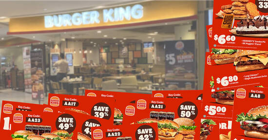 Burger King S’pore has released 24 new ecoupons you can use to save up to 51% off till 27 Mar 2022
