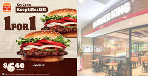 Featured image for Burger King S’pore 1-for-1 Whopper® Burger coupon deal till 17 Jan means you pay only $3.20 each