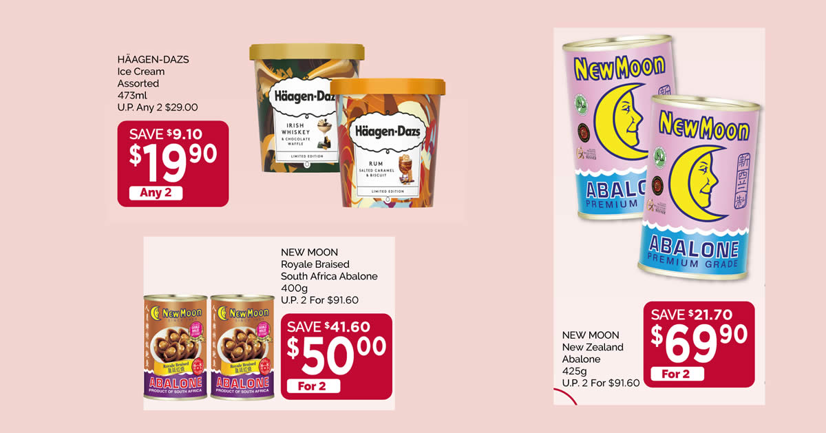 Featured image for Cold Storage: Haagen-Dazs 2-for-$19.90, New Moon Abalone, Skylight Gift Set & more valid up to 12 Jan 2022