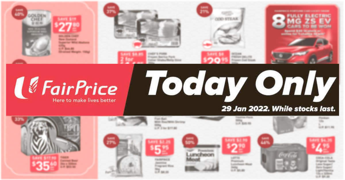 Featured image for FairPrice 1-Day 29 Jan Deals: Golden Chef NZ Abalone, Frozen Hokkaido Scallops, 50% Off Luncheon Meat & more