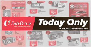 Featured image for FairPrice 1-Day 27 Jan Deals: New Moon, Golden Chef, Milo, Yeo’s, Coca-Cola, Brand’s & more