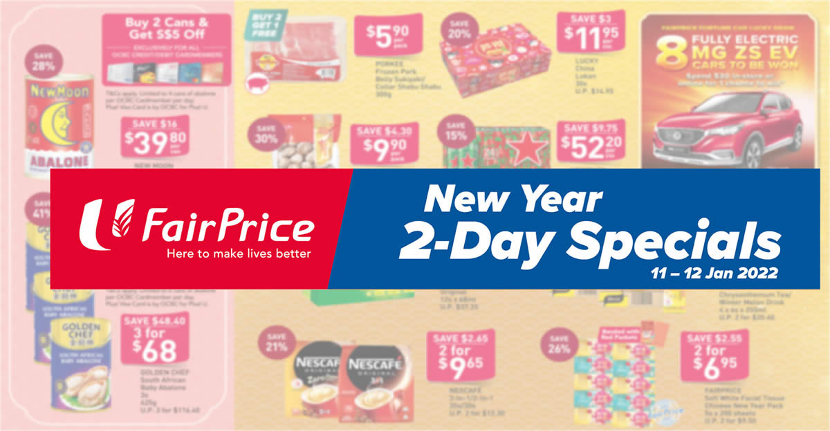 Featured image for FairPrice 2-Days 11 - 12 Jan Deals: NEW MOON Australia Abalone, Golden Chef South African Baby Abalone & more
