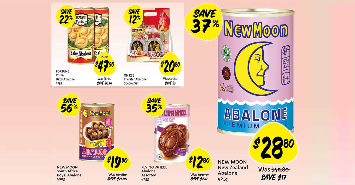 Featured image for Giant Abalone Specials till 31 Jan - New Moon, Fortune, Flying Wheel and On Kee