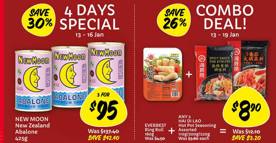 Giant: 30% off NEW MOON New Zealand Abalone and 26% off Combo Wow Deals till 16 Jan 2022 - 1