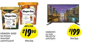 Featured image for Giant is offering Haagen-Dazs at 2-for-$19.90 (U.P. $29), $199 32″ HD LED TV & more till 19 Jan 2022