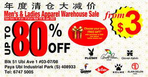 Featured image for [Ending Soon!] Gioven Kelvin Apparel Annual Warehouse Sales till 30 Jan 2022