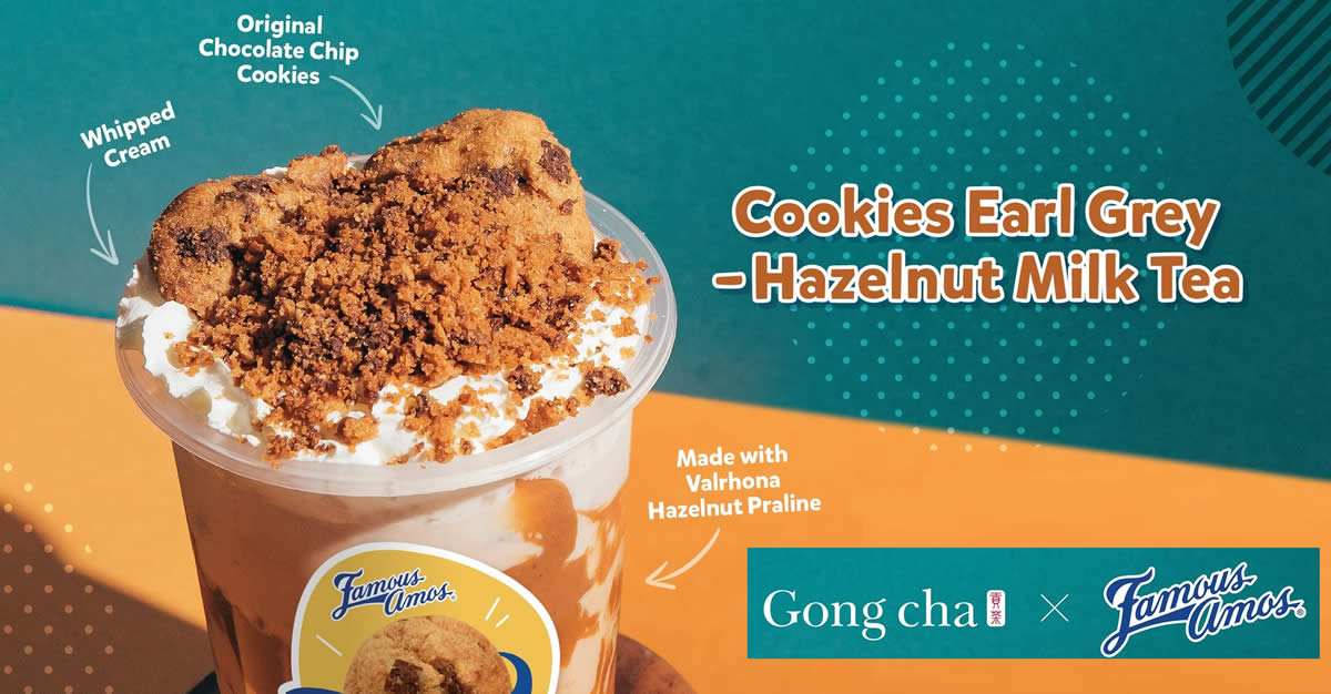 Featured image for Gong Cha S'pore partners with Famous Amos to launch new beverage from 10 Jan 2022