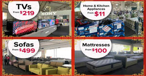 Featured image for Harvey Norman Lunar New Year Warehouse Sale from 7 – 9 Jan 2022