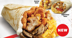Featured image for KFC S’pore launches new Mushroom Original Recipe Twister breakfast item from 10 Jan 2022
