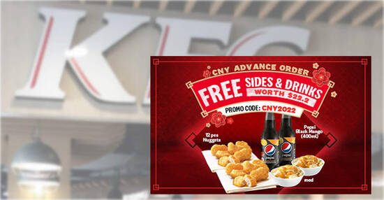 KFC Delivery: Get free sides worth S$22.20 when you place an advance order...
