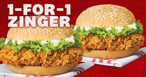 Featured image for KFC: Enjoy 1-for-1 Zinger with any purchase when you check out with DBS PayLah! till 28 Jan 2022