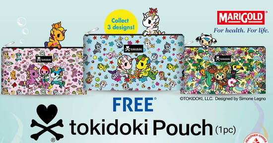 MARIGOLD: Free limited edition tokidoki pouch with purchase of 3 PowerBeans Fresh Soya Milk till 31 Jan 2022