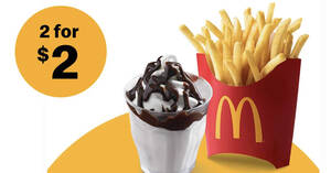 Featured image for McDonald’s S’pore: $2 for Fries (M) & Sundae via McDonald’s App till 7 Feb 2022