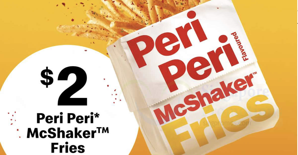 Featured image for McDonald's S'pore is offering $2 Peri Peri Flavoured McShaker™ Fries with any purchase till 6 Jan 2022