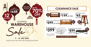 Featured image for (EXPIRED) Scanteak Warehouse Sale from 7- 16 Jan has up to 70% off furniture and items starting from $2