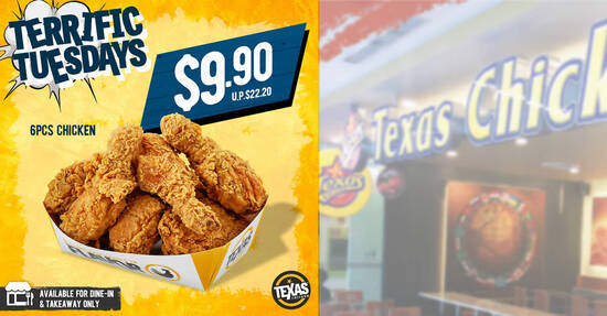 Texas Chicken S’pore: 6pcs Chicken for $9.90 on Tuesdays for dine-in and takeaway (From 4 Jan 2022) - 1