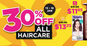 Featured image for Watsons S’pore is offering 30% off ALL haircare products online and at retail stores till 16 Jan 2022