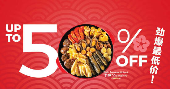 iChef CNY Warehouse Sale from 21 – 29 Jan offers discounts of up to 50% off, has snow crab leg meat and sashimi scallop