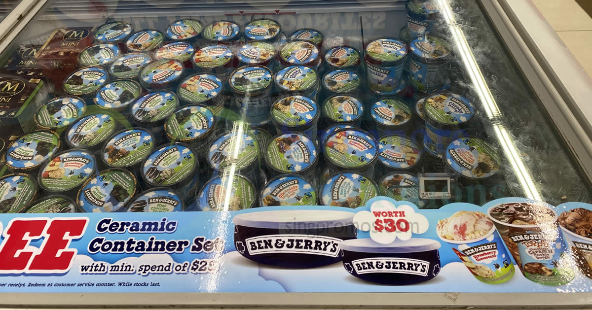 Featured image for Ben & Jerry's is giving away free Ceramic Container Set with min spend of S$25 (From 20 Feb 2022)