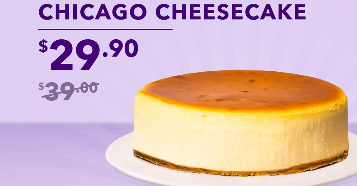 Featured image for Get Coffee Bean's 7" Chicago Cheesecake (1KG) at just S$29.90 (Usual Price S$39) from now till 20 Feb 2022