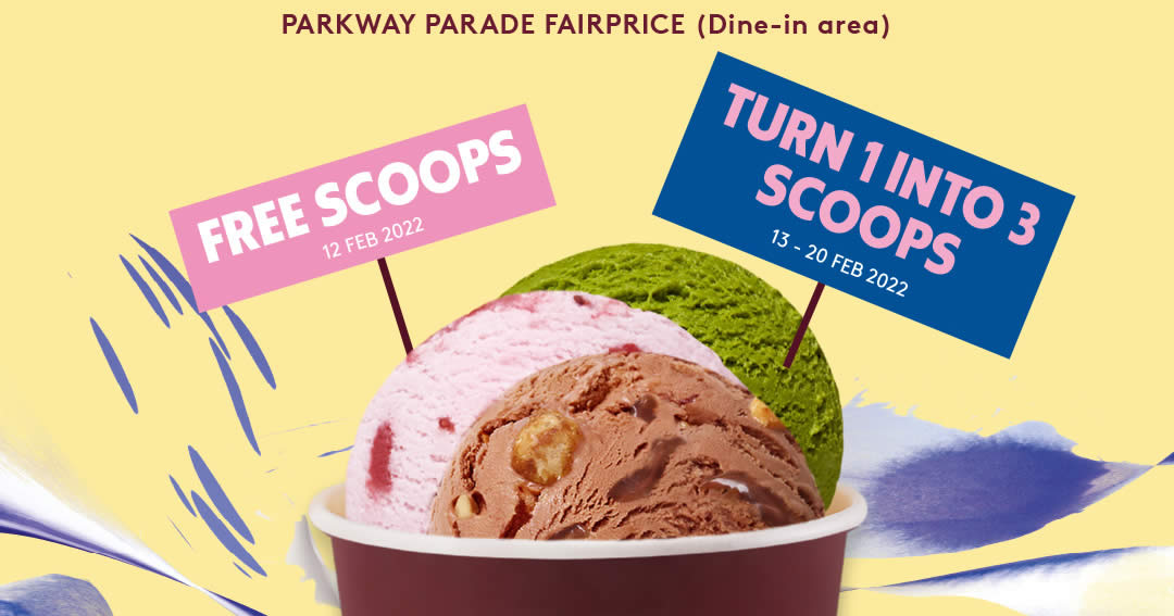 Featured image for Haagen-Dazs: Get free scoops on 12 Feb and Buy-1-Get-2-Free scoops at Parkway Parade from 13 - 20 Feb 2022