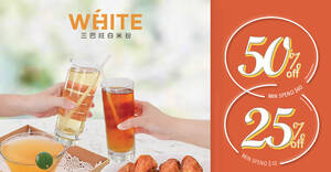 Featured image for White Restaurant offers up to 50% OFF Total Bill on Weekday Afternoons from 1 Mar – 22 Apr 2022