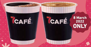 Featured image for 7-Eleven S’pore is giving out 50 cups of 7Café beverages per store on 8 Mar 2022
