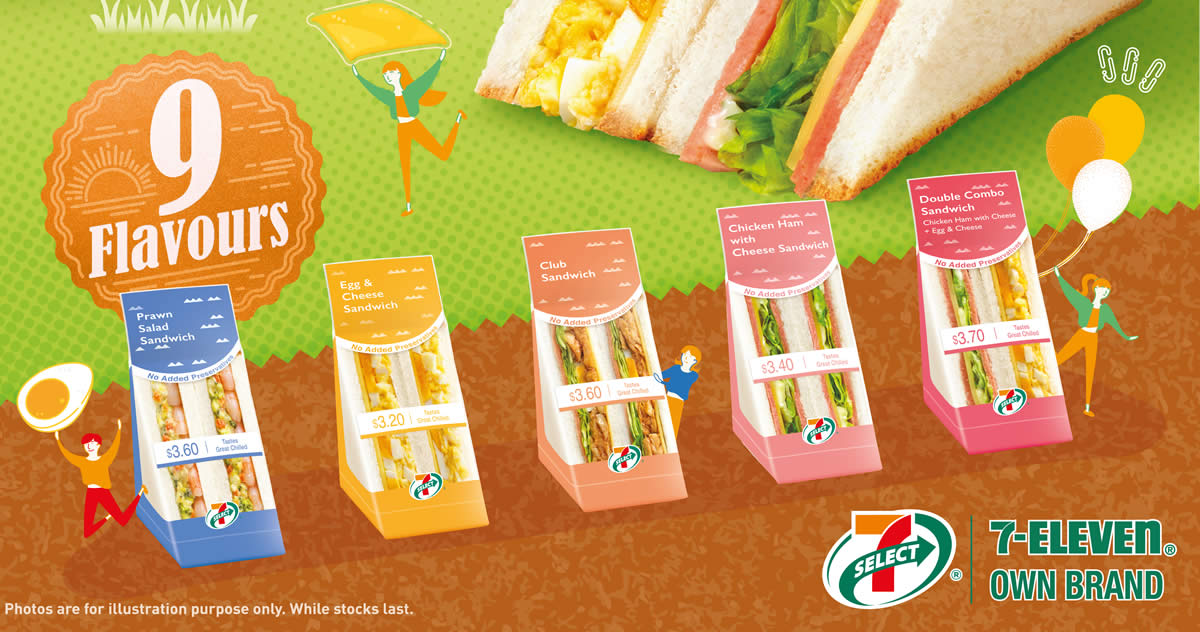 Featured image for 7-Eleven S'pore launches new range of delicious 7-Select sandwiches from 9 Mar 2022