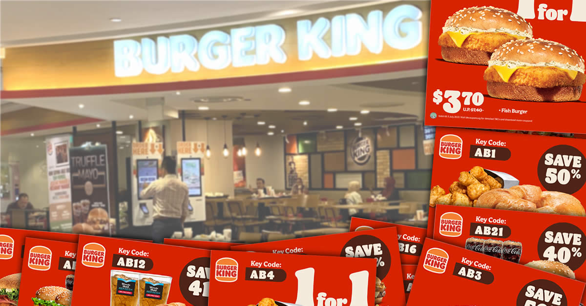 Featured image for Burger King S'pore has released over 20 new ecoupons you can use to save up to 52% off till July 3, 2022