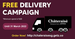 Featured image for Chateraise: FREE islandwide delivery for March with minimum spend of $20 till March 31st 2022