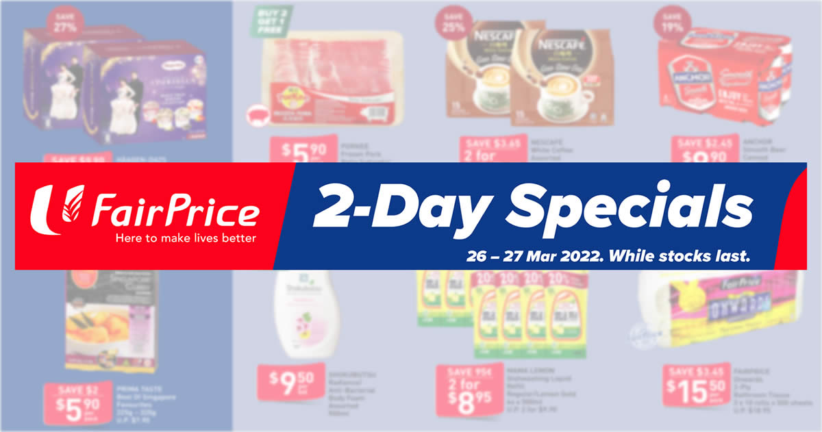 Featured image for FairPrice 2-Days Mar. 26 - 27 Deals: 27% off Haagen Dazs, Buy-1-Get-1-Free Shokubutsu & more