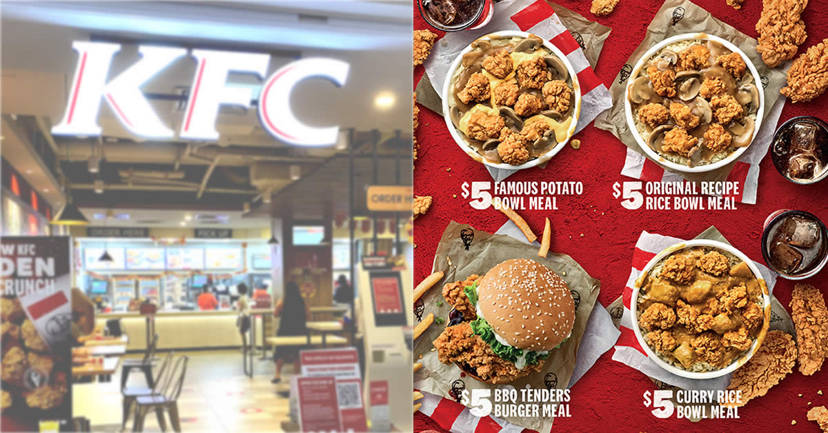 Featured image for KFC S'pore is offering $5 Fill-Up Meals from 2 March, choose from Famous Potato Bowl, Curry Rice Bowl and more