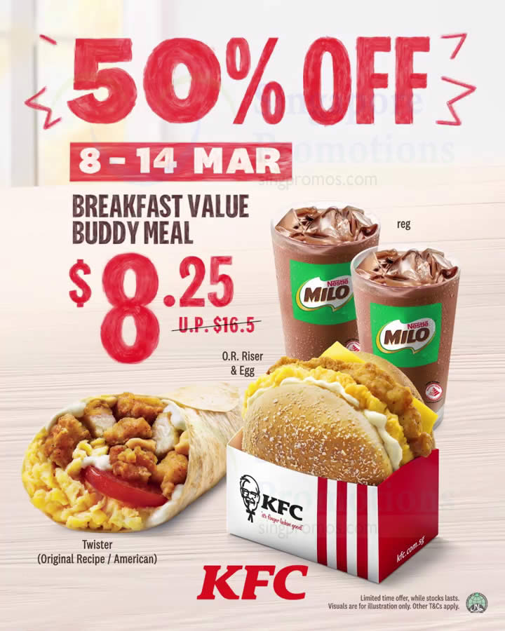 What time is on sale kfc breakfast