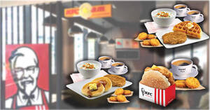 Featured image for (EXPIRED) KFC S’pore has new Breakfast Meal deals from S$4.50 till Apr. 19, 2022