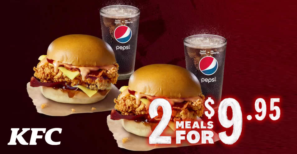 Featured image for KFC S'pore: Enjoy 2 Turkey Baconized Zinger meals at $9.95 in-stores and delivery till 7 March 2022