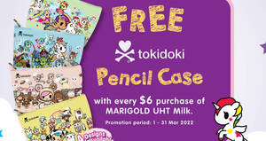 Featured image for (EXPIRED) MARIGOLD: Redeem limited edition tokidoki pencil case when you buy MARIGOLD UHT Milk till Mar. 31, 2022