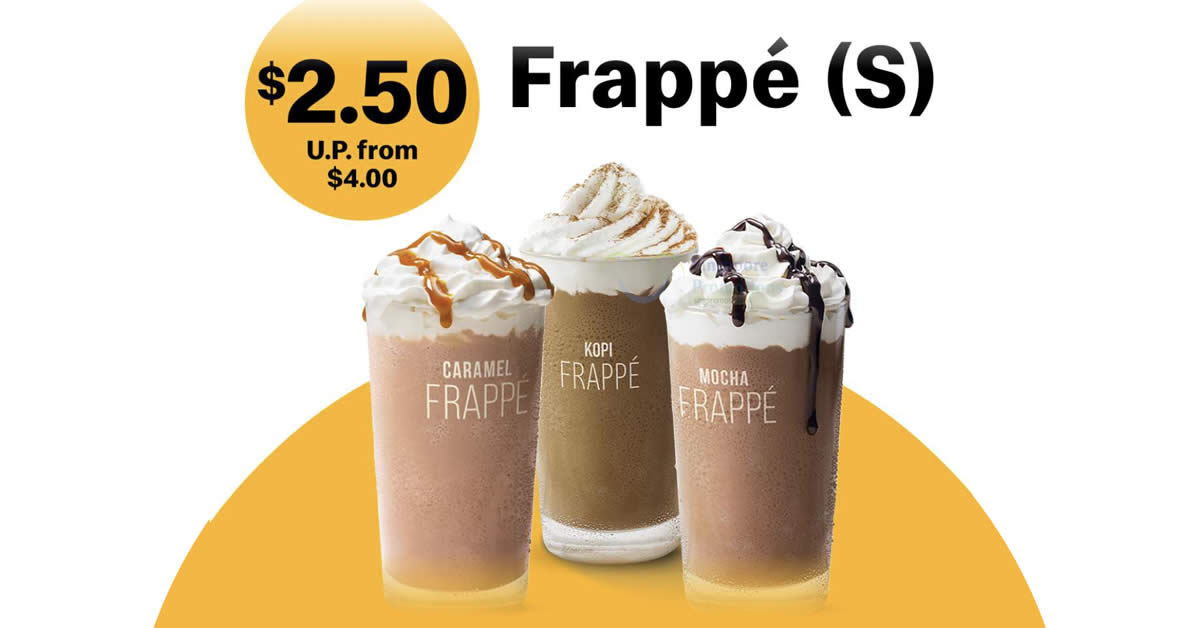 Featured image for McDonald's is offering S$2.50 Frappe (S) with any purchase from March 14 - 18, 2022