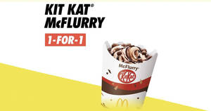Featured image for McDonald’s 1-for-1 Kit Kat McFlurry deal till Mar. 23 means you pay only S$1.50 each