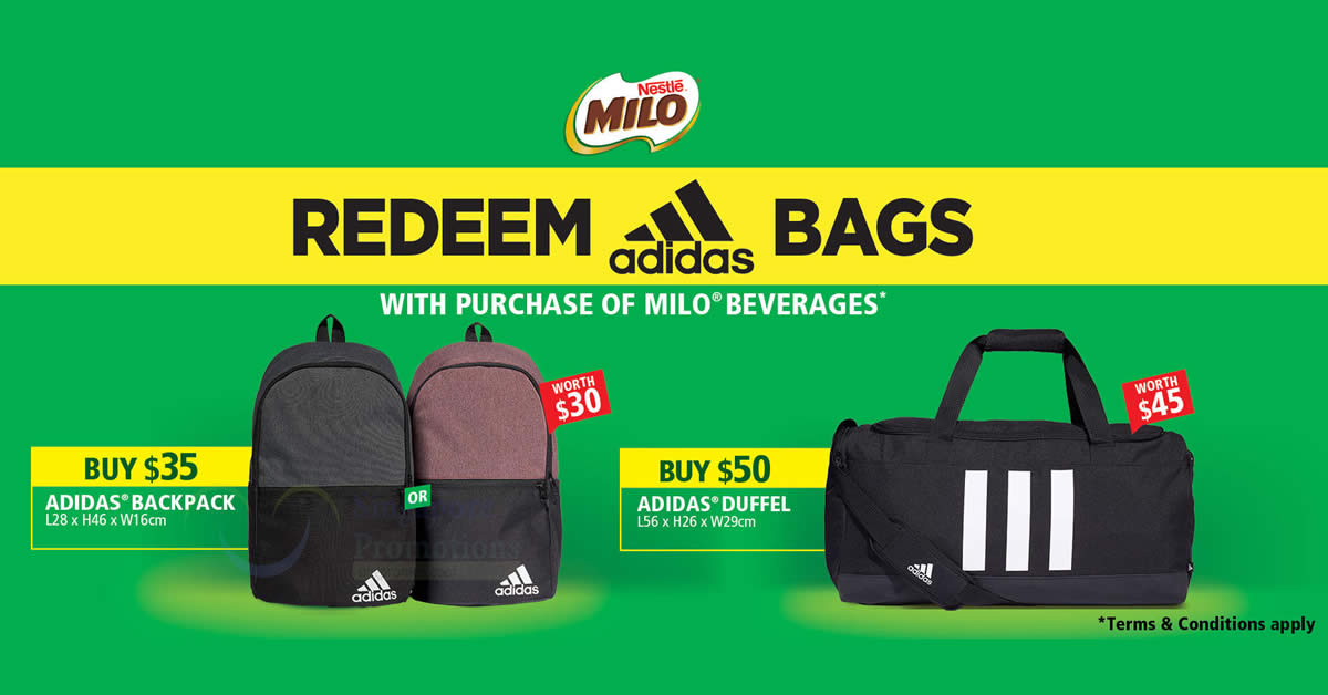 Featured image for Milo: Redeem Adidas Bags with purchase of Milo Beverages till 27 Mar 2022