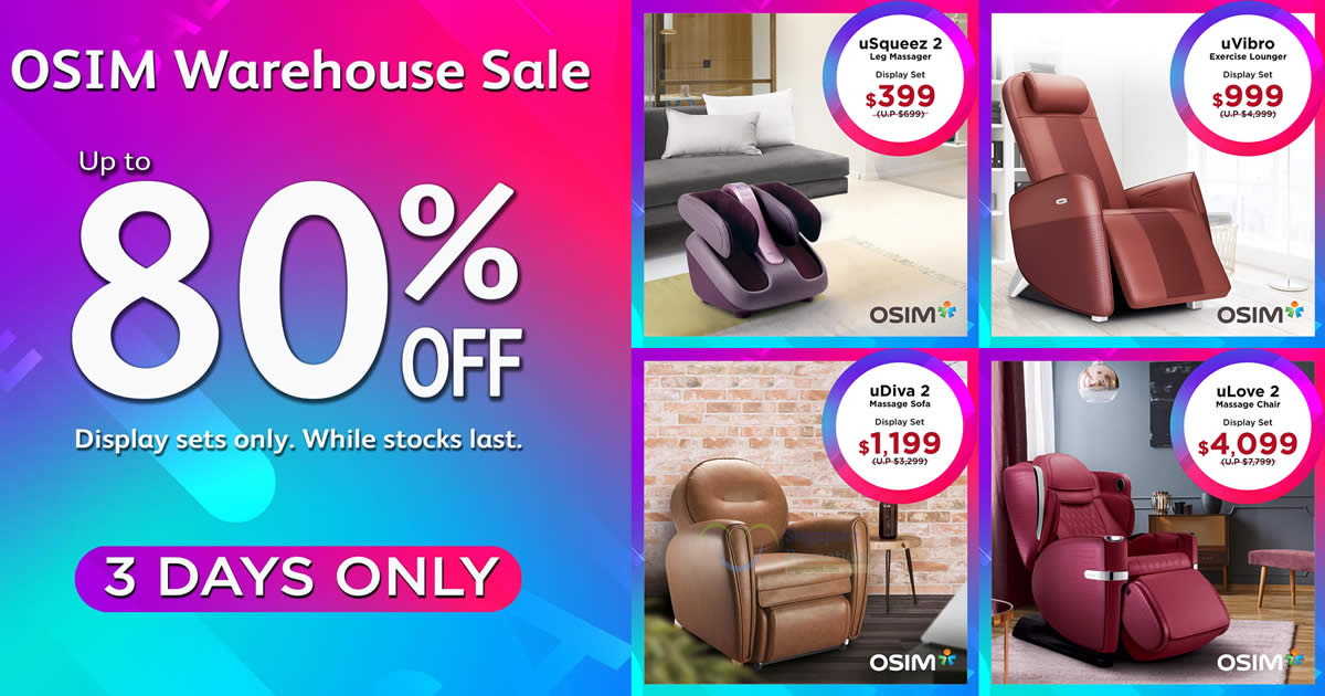 Featured image for OSIM Warehouse sale from March 11-13 has up to 80% off selected products, pre-register online now