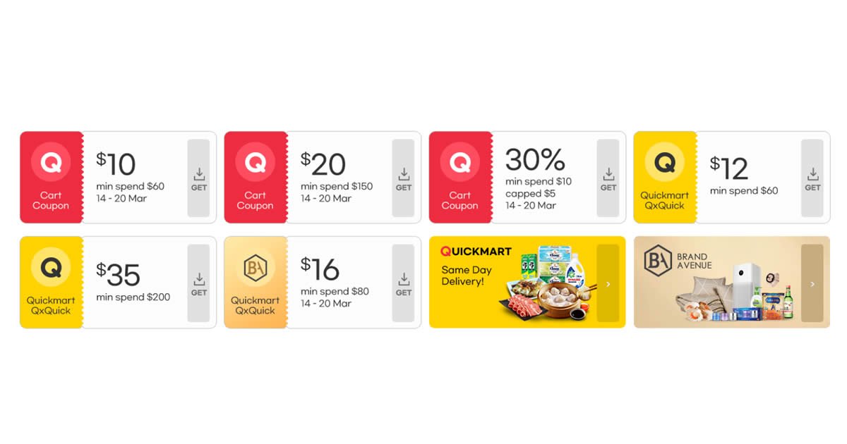 Featured image for Qoo10: Limited Q-Rewards - grab 30%, $10, $20 cart coupons daily till 20 March 2022