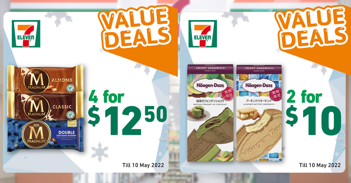 Featured image for 7-Eleven Ice Cream Specials: Haagen-Dazs, Magnum, Wall's, Ben & Jerry's & more till May 10, 2022